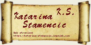 Katarina Stamenčić vizit kartica